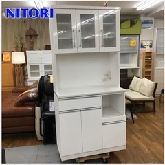 S367 ★  NITORI キッチンボード、食器棚、幅89.5...