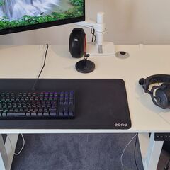 RELAXWORK Elevated Desk (Electric), Standing Desk, 2 Motors (Quiet, Fast, Stable Lift), One-Touch Lifting, Dual Motor, Electric Elevation Desk, Height Registration Memory Function, Collision Detection, Locking Function, Dedicated Plug in Japan, White, Leg