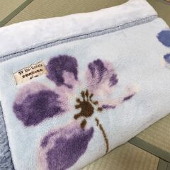 京都西川の毛布 シングル ブルー