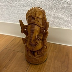 【決定】インドお土産　ガネーシャ　木彫りお着物