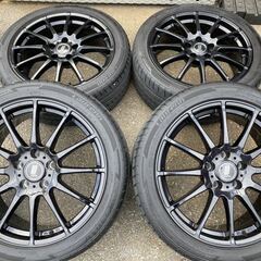 お値打ち18インチ中古タイヤホイール4本セット 艶ありブラック☆225/45R18