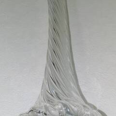 中古 ガラス 花瓶 花びん 高さ35cm ねじりデザイン 昭和レトロ