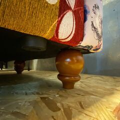 パッチワーク風　ジャガード 2人掛けソファー●E052X025