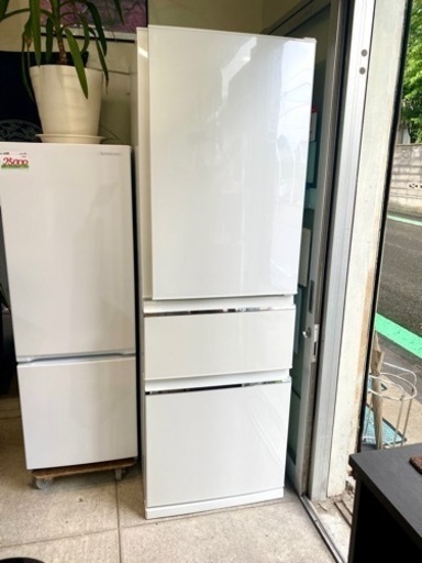 三菱 3ドア 冷蔵庫 365L mr-cx37c 2018年製 ホワイト 中古
