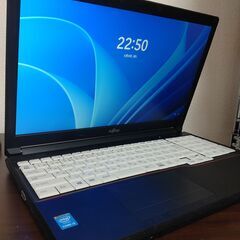 大容量HDD-750GB Wi-Fi有 あずき色 紫 ノートパソコン 15.6型 FUJITSU 