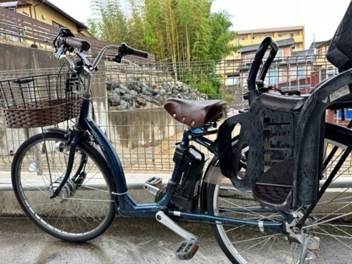 （引き渡し決定）チャイルドシート付き電動アシスト自転車　変速三段　丸石サイクル　美品
