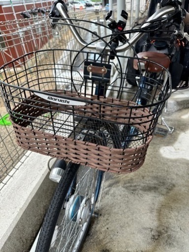 チャイルドシート付き電動アシスト自転車 変速三段 丸石サイクル 美品