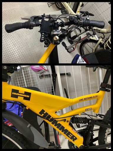 HUMMER ハマー 自転車 クロスバイク 26インチ 変速あり イエロー【ユーズドユーズ名古屋天白店】J2599