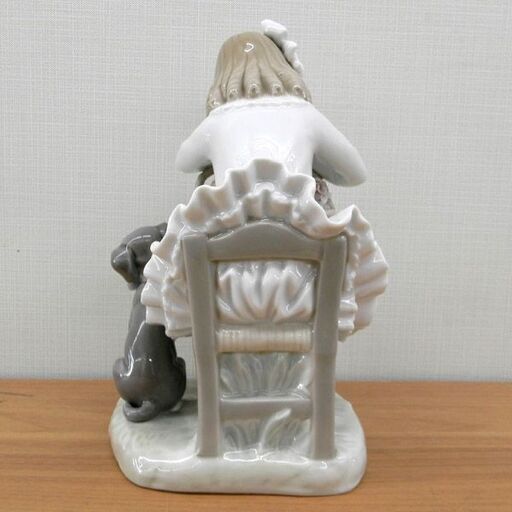 希少 リヤドロ 花咲く季節に 陶器人形 フィギュリン LLADRO 犬 少女 花