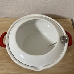 【決まりました】ホーロー天ぷら鍋(24cm)【温度計付き】