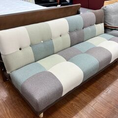 未使用!! 大川家具 ソファベッド パッチワーク柄 No.322...