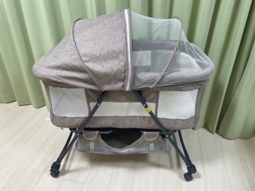 ベビーベッド 折り畳みベッド 赤ちゃん 添い寝ベッド 軽量 通気性良い ベビーベッド 折りたたみベッド ハイローベッド 多機能ベビーベッド ポータブル 揺りかご 蚊帳 添い寝 コンパクト 　持ち運び新生児