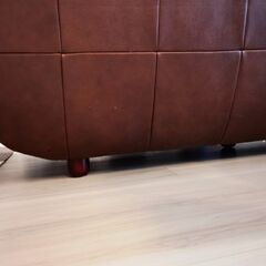 (値下げ)値下げ ソファ 本革 総革張り 3P dark brown 濃い茶色