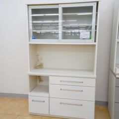 ☆ジモティ割あり☆ 松田家具 レンジボード 白 H198×D45×W118 