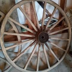 古民具　大八車　馬車　車輪　直径92cm 古民具 大八車 馬車 車輪 直径92cm