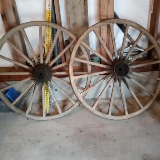 古民具　大八車　馬車　車輪　直径92cm