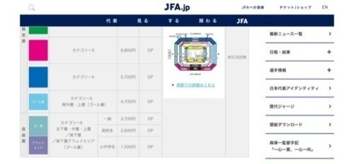 ペルー戦チケット　連番2枚