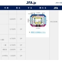 ペルー戦チケット　連番2枚