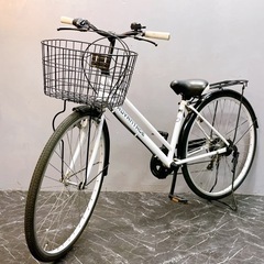 【7】一般車 シティ車 ADVANTACE ホワイト 変速付き 27インチ ★整備済み