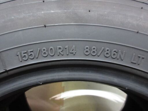 中古タイヤ 155/80R14LT トーヨー H11 5.5～6mm 2019年式 4本セット