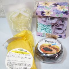 未使用☆バス用品 バスタイム3点セット/バスフラワー/みつばちマ...