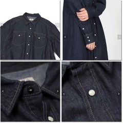 極美品 D.M.G.デニム ウエスタンシャツワンピース