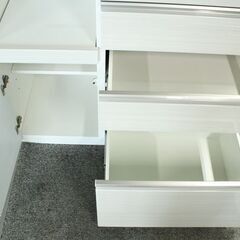 NITORI/ニトリ キッチンボード ポスティア 幅100 ソフトクローズ モイス ハイグロスホワイト木目 レンジ台 中古家具 店頭引取歓迎 R7258