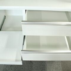 NITORI/ニトリ キッチンボード ポスティア 幅100 ソフトクローズ モイス ハイグロスホワイト木目 レンジ台 中古家具 店頭引取歓迎 R7258