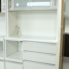 NITORI/ニトリ キッチンボード ポスティア 幅100 ソフトクローズ モイス ハイグロスホワイト木目 レンジ台 中古家具 店頭引取歓迎 R7258