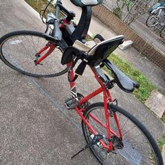 クロスバイク　自転車　コラテック　赤　チャイルドシート　ウィライド