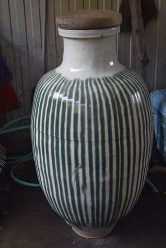 信楽焼　大型壺　青簾焼酎壺　高さ95cm　直径45cm