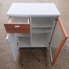 KM117 北欧風 キッチンカウンター ローキャビネット 食器棚