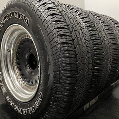 タイヤ未走行に近い【YK GEOLANDAR A/T G015 215/80R15】夏タイヤ【社外 15インチ 6.5J6HPCD139.7約-8】旧デリカ タンドラ等　(VTJ631MS)クレジットカード QRコード決済可能 タイヤ未走行に近い【YK GEOLANDAR A/T G015 215/80R15】夏タイヤ