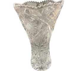 □POLONIA ポロニア クリスタルガラス 花瓶 30.5cm ポーランド製 瑠璃