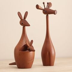 千趣会 ロイヤルペット ウッドアニマル まとめて 木彫り コケシ 人形 (R2291sxwY)