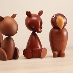 千趣会 ロイヤルペット ウッドアニマル まとめて 木彫り コケシ 人形 (R2291sxwY)