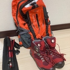 登山セット　登山靴(24.0)　リュック　トレッキングポール(折...
