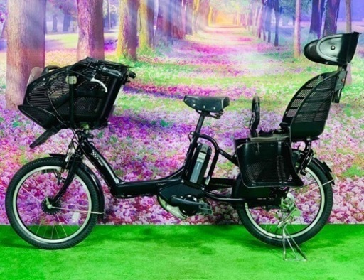 決まりました。5359子供乗せ電動アシスト自転車ブリヂストン3人乗り対応20インチ
