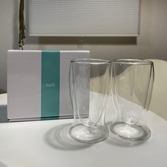 【新品】耐熱二層ガラスグラス×2 ※箱付き