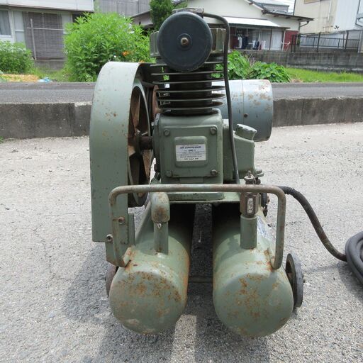 明治 meiji エアーコンプレッサー GND-1 中古 100V 0.75kw タンク容量 14L 双胴タイプ 自動アンローダ