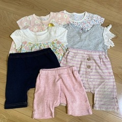 ベビー服セット（上4枚、下3枚）60-70㎝、80㎝