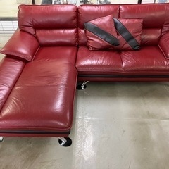 中古品】本革コーナーソファー