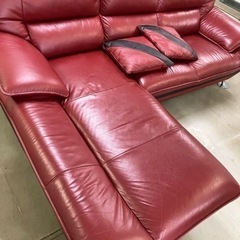 中古品】本革コーナーソファー