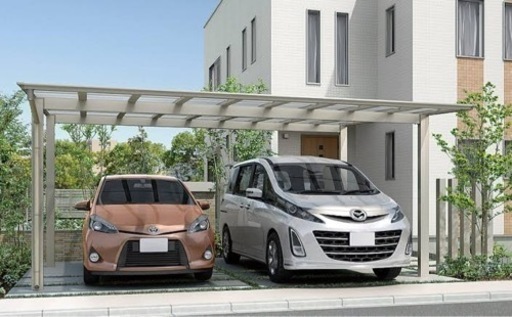 カーポート　LIXIL ネスカFワイド　54-50サイズ　施工費、税込み　お洒落　外構　格安