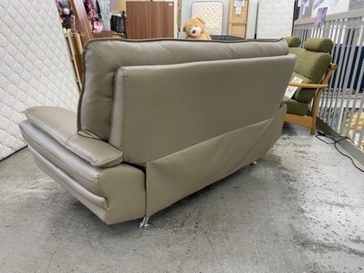 【愛品館 江戸川店】OK大川家具 半革2Pソファ ID:156-019182-007