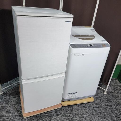 ‍♂️h050711売約済み‼️お届け\u0026設置は全て0円‼️梅雨でも安心☔乾燥つき洗濯機✨最新2018年製✨SHARP 家電セット