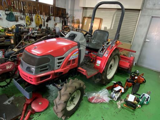 引取限定 農機具店からの委託 動作品 程度良く 未使用ナタ爪のおまけ付 三菱 18馬力 4WD トラクタ GS18 　　使用時間1002時間　厚木～