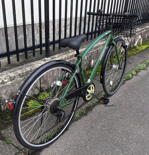 ＜整備済・美品車＞PROGRESS・プログレス・27インチ自転車・外装6段変速 LEDライト 鍵付き・グリーン・サドル新品でお得品！ 整備済・美品車＞PROGRESS・プログレス・27インチ自転車・外装6段変速