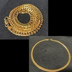 18金メッキ】素材シルバー925 イタリア製［6面ダブル］喜平ネックレス