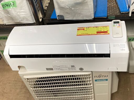 K04278　富士通　中古エアコン　主に6畳用　冷房能力　2.2KW ／ 暖房能力　2.2KW